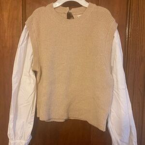 Womens mixed media top
